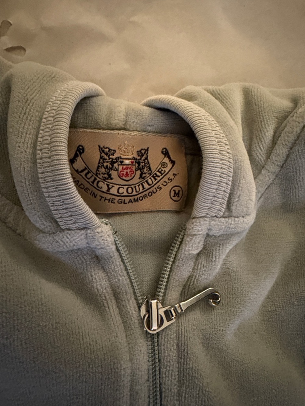 Juicy Couture Silver Gray Velour Hoodie size M